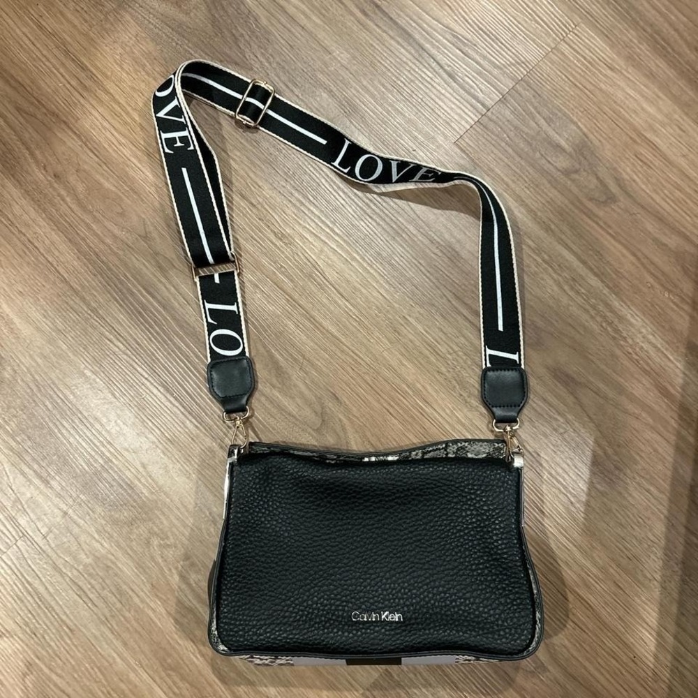Calvin Klein Black Animal print Purse with Strap
